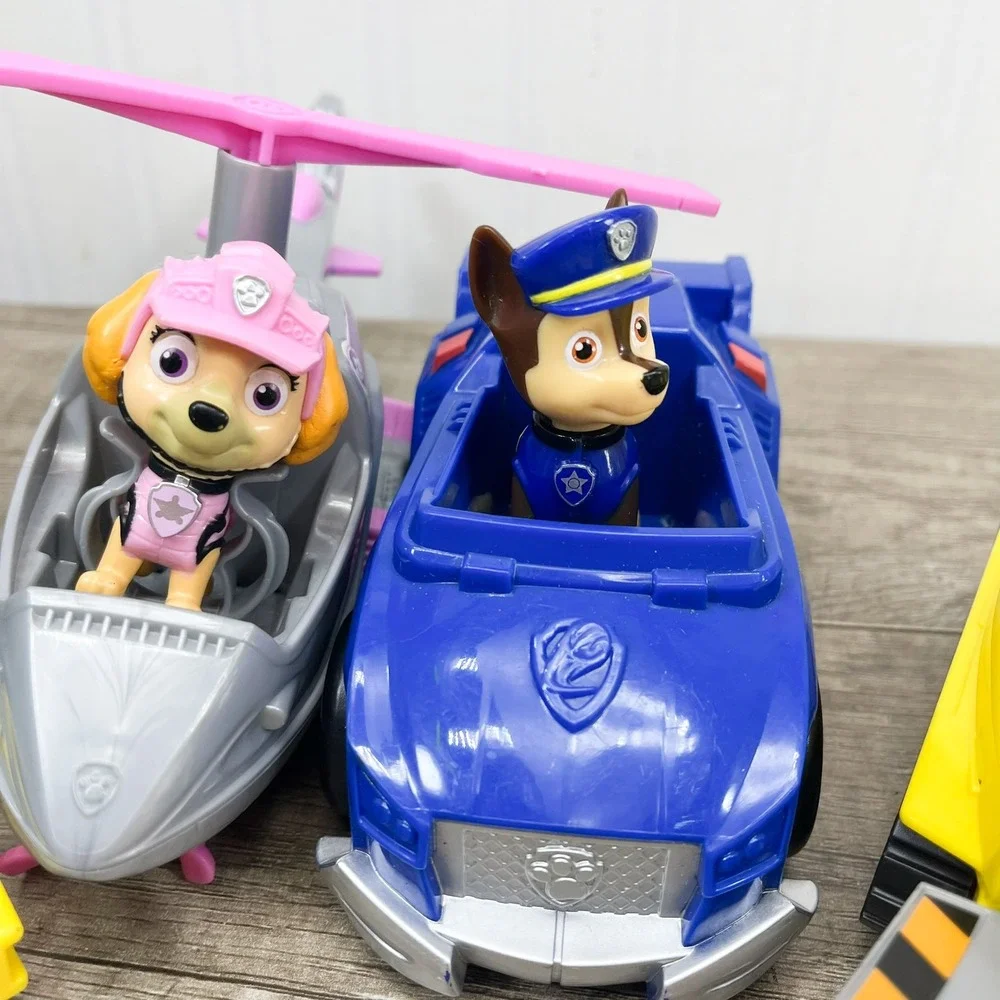 Paw Patrol Toy Vehicle Lot Chase Skye Rubble Motor Police Helicopter Bulldozer